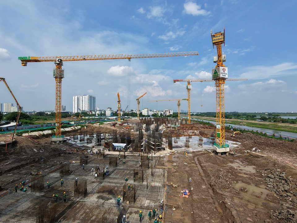 công trường thi công móng gamuda Central Park